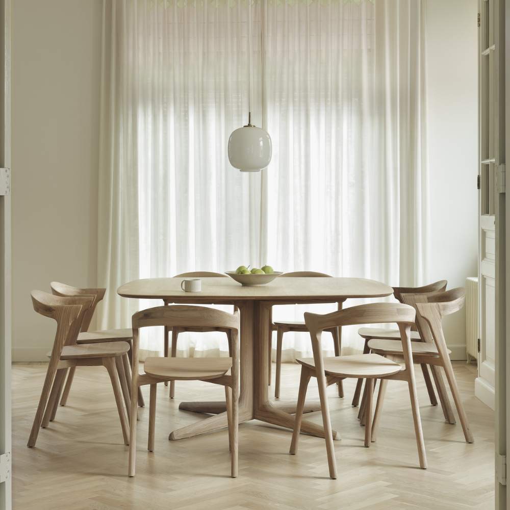 Ethnicraft Corto Dining Table – Oak Dining Table with Sculptural Cross-Leg Base