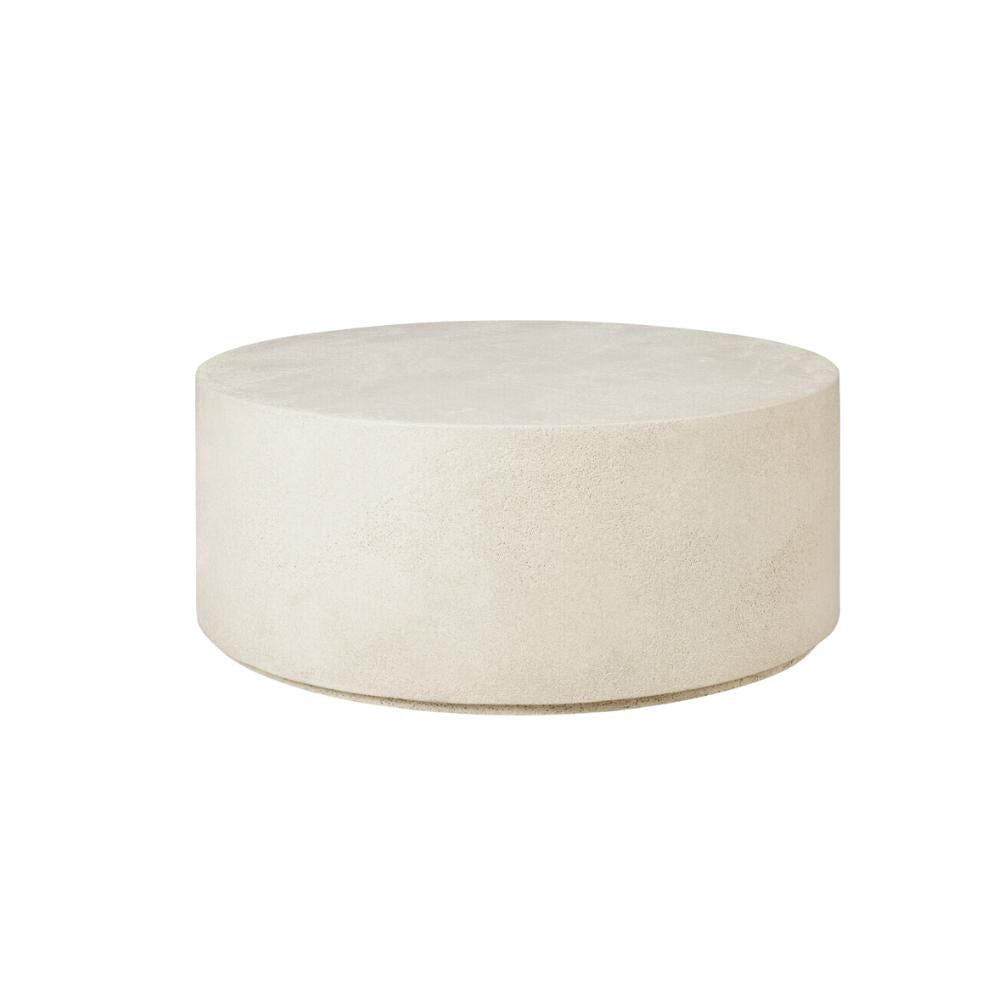 Ethnicraft Elements Coffee Table Round – Round Solid Wood Coffee Table with Minimalist Layered Top