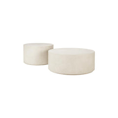 Ethnicraft Elements Coffee Table Round – Round Solid Wood Coffee Table with Minimalist Layered Top