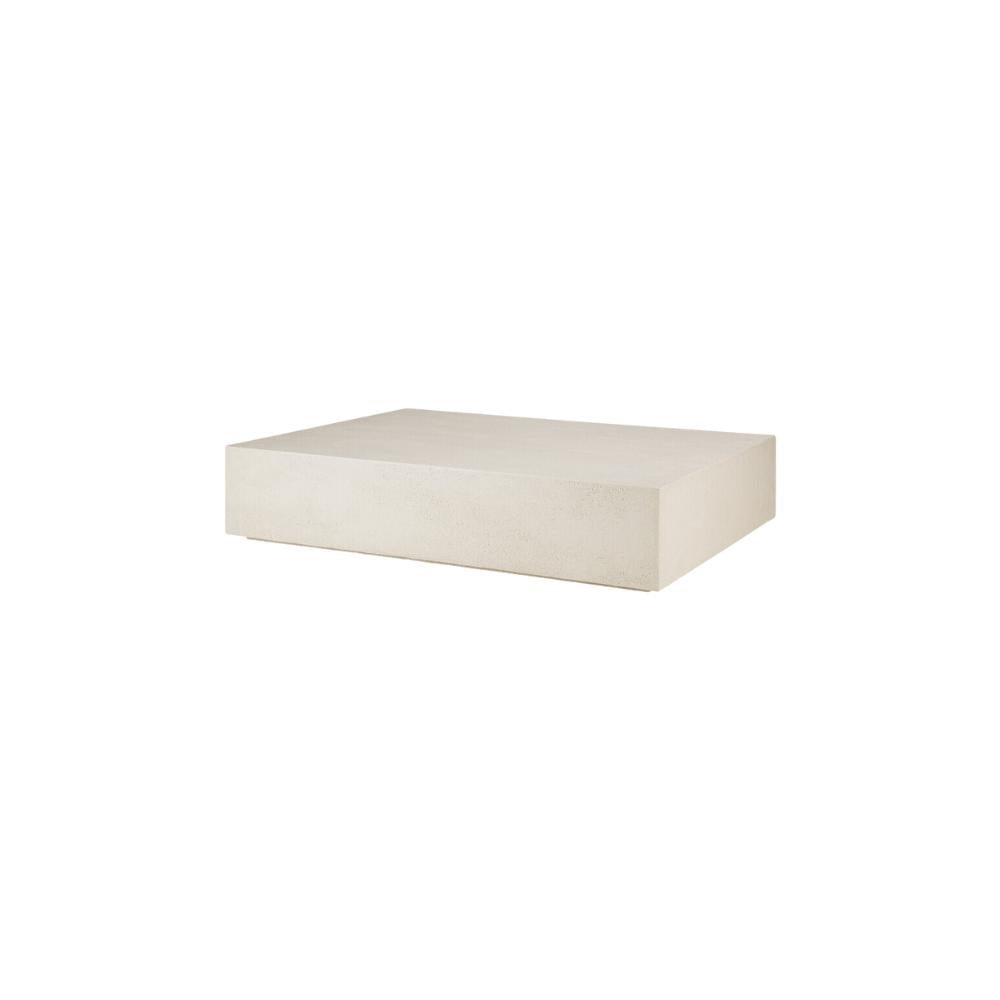 Ethnicraft Elements Coffee Table – Rectangular Solid Wood Coffee Table with Textured Minimalist Finish
