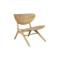 Ethnicraft Eye Lounge Chair – Ergonomic Wooden Lounge Chair with Sculptural Eye-Shape Frame