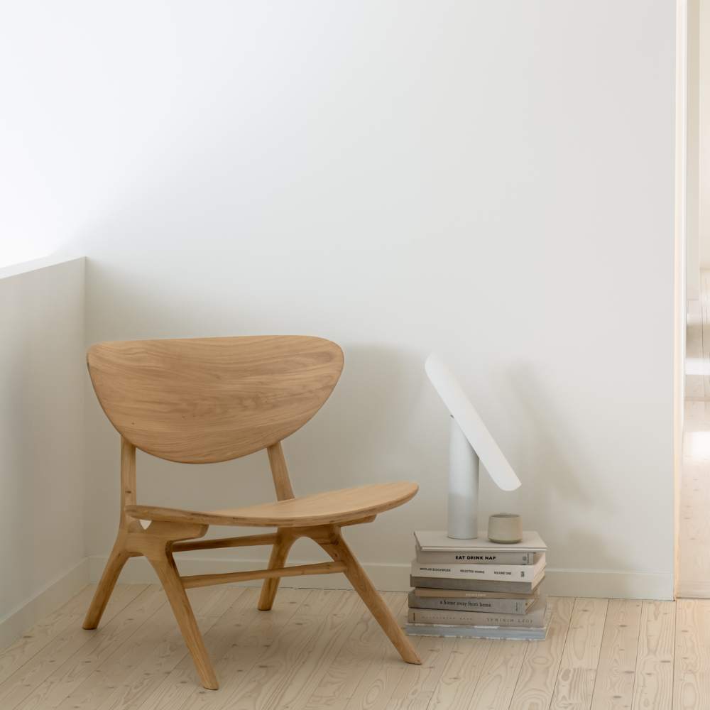 Ethnicraft Eye Lounge Chair – Ergonomic Wooden Lounge Chair with Sculptural Eye-Shape Frame