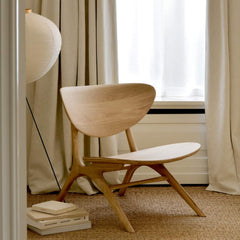 Ethnicraft Eye Lounge Chair – Ergonomic Wooden Lounge Chair with Sculptural Eye-Shape Frame