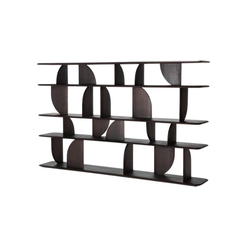 Ethnicraft Geometric Rack – Sculptural Wooden Storage Rack with Geometric Open Shelving