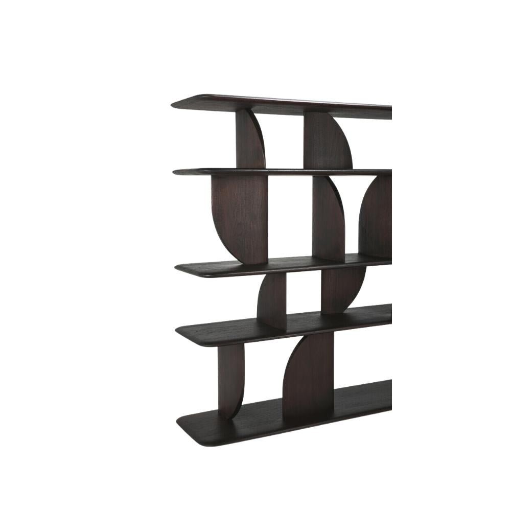 Ethnicraft Geometric Rack – Sculptural Wooden Storage Rack with Geometric Open Shelving