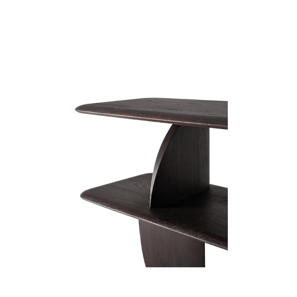 Ethnicraft Geometric Rack – Sculptural Wooden Storage Rack with Geometric Open Shelving