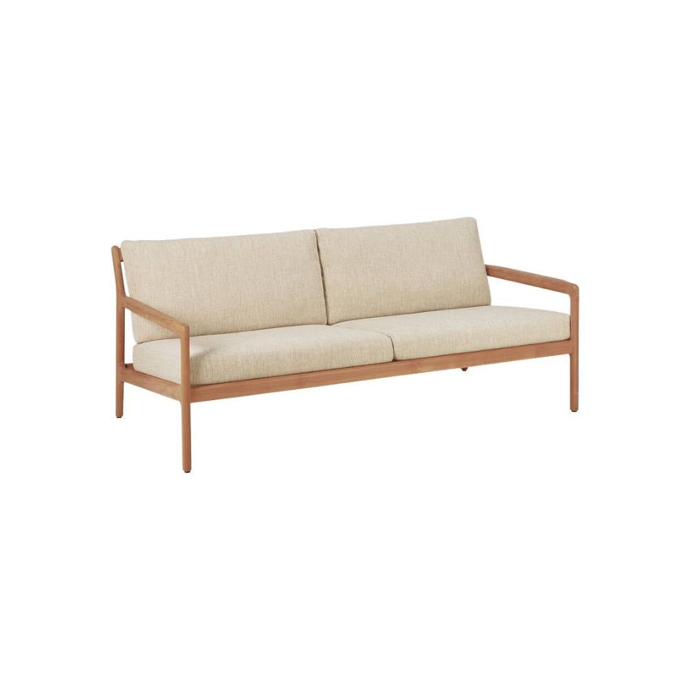 Ethnicraft Jack Outdoor Sofa 180cm – Teak Outdoor Sofa (1.8 m) with Deep Seat & Weather-Resistant Cushions
