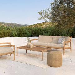 Ethnicraft Jack Outdoor Sofa 180cm – Teak Outdoor Sofa (1.8 m) with Deep Seat & Weather-Resistant Cushions