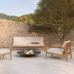 Ethnicraft Jack Outdoor Sofa 180cm – Teak Outdoor Sofa (1.8 m) with Deep Seat & Weather-Resistant Cushions