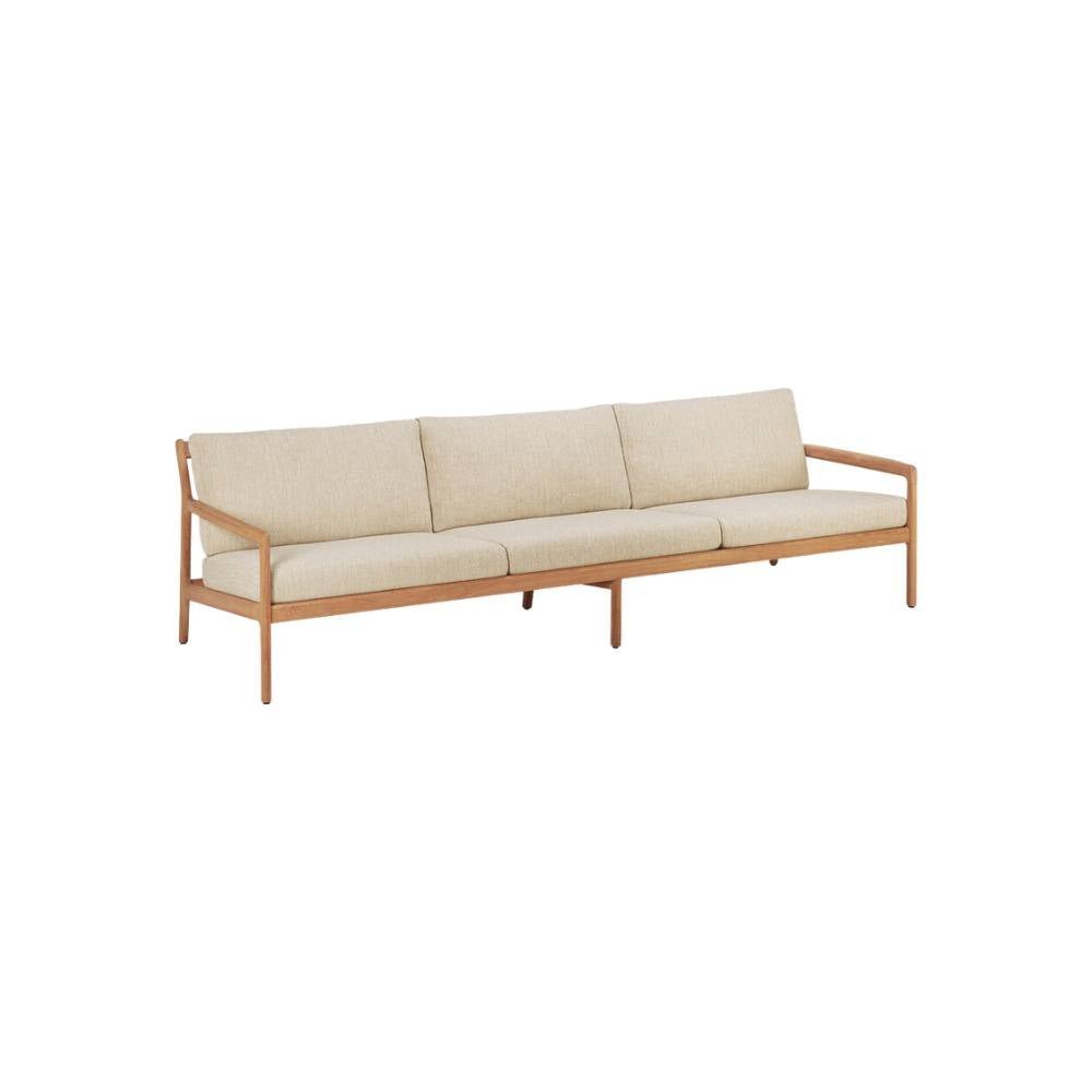 Ethnicraft Jack Outdoor Sofa 265cm – Large Teak Outdoor Sofa (2.65 m) with Modular Design & Cushions