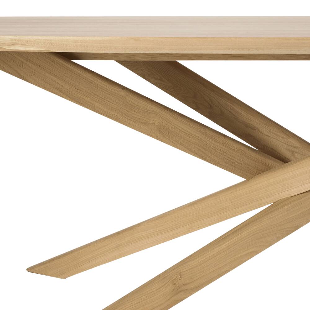 Ethnicraft Mikado Coffee Table — Rectangular Oak Coffee Table with Mikado Base, Low Profile Living Room Table