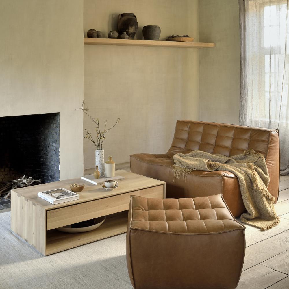 Ethnicraft Nordic Coffee Table – Minimalist Solid Oak Coffee Table with Clean Scandinavian Lines