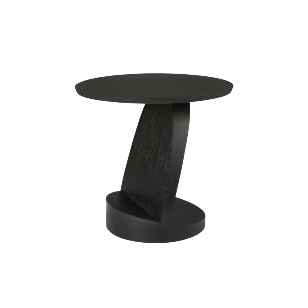 Ethnicraft Oblic Oak Side Table — Solid Oak Accent Table, Compact Bedside & Sofa End Table