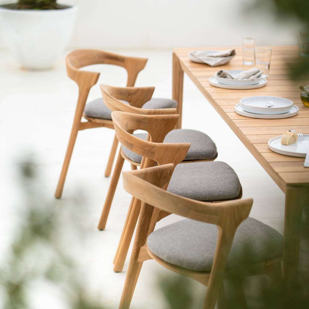 Ethnicraft Bok Outdoor Dining Chair – Teak Outdoor Chair with Arched Back & Stackable Design