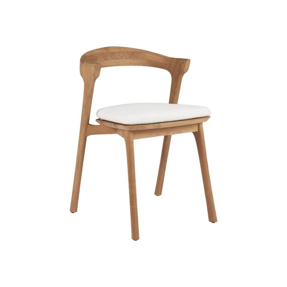 Ethnicraft Bok Outdoor Dining Chair – Teak Outdoor Chair with Arched Back & Stackable Design