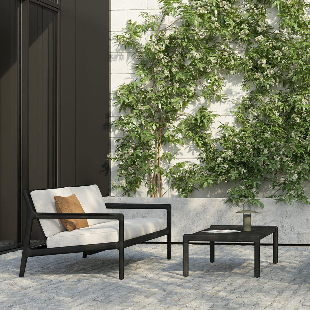 Ethnicraft Jack Outdoor Sofa 180cm – Teak Outdoor Sofa (1.8 m) with Deep Seat & Weather-Resistant Cushions