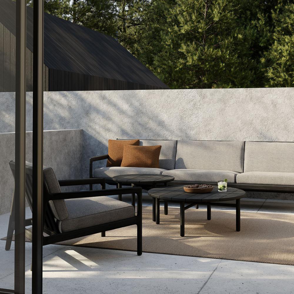 Ethnicraft Jack Outdoor Sofa 265cm – Large Teak Outdoor Sofa (2.65 m) with Modular Design & Cushions