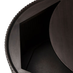 Ethnicraft Roller Max Coffee Table – Textured Rounded Coffee Table with Layered Roller-Style Base