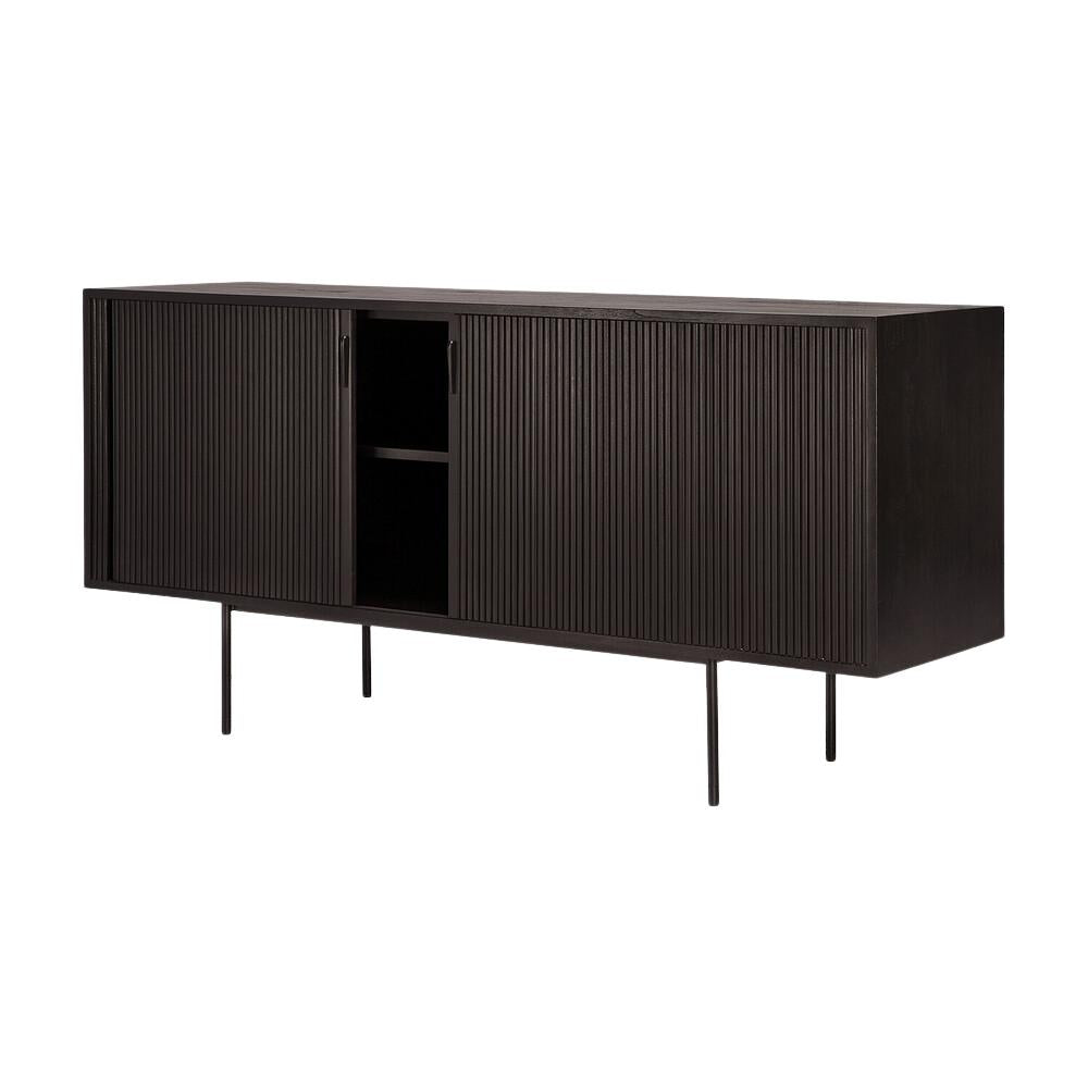 Ethnicraft Roller Max Sideboard – Textured Wooden Sideboard with Layered Roller-Style Pattern
