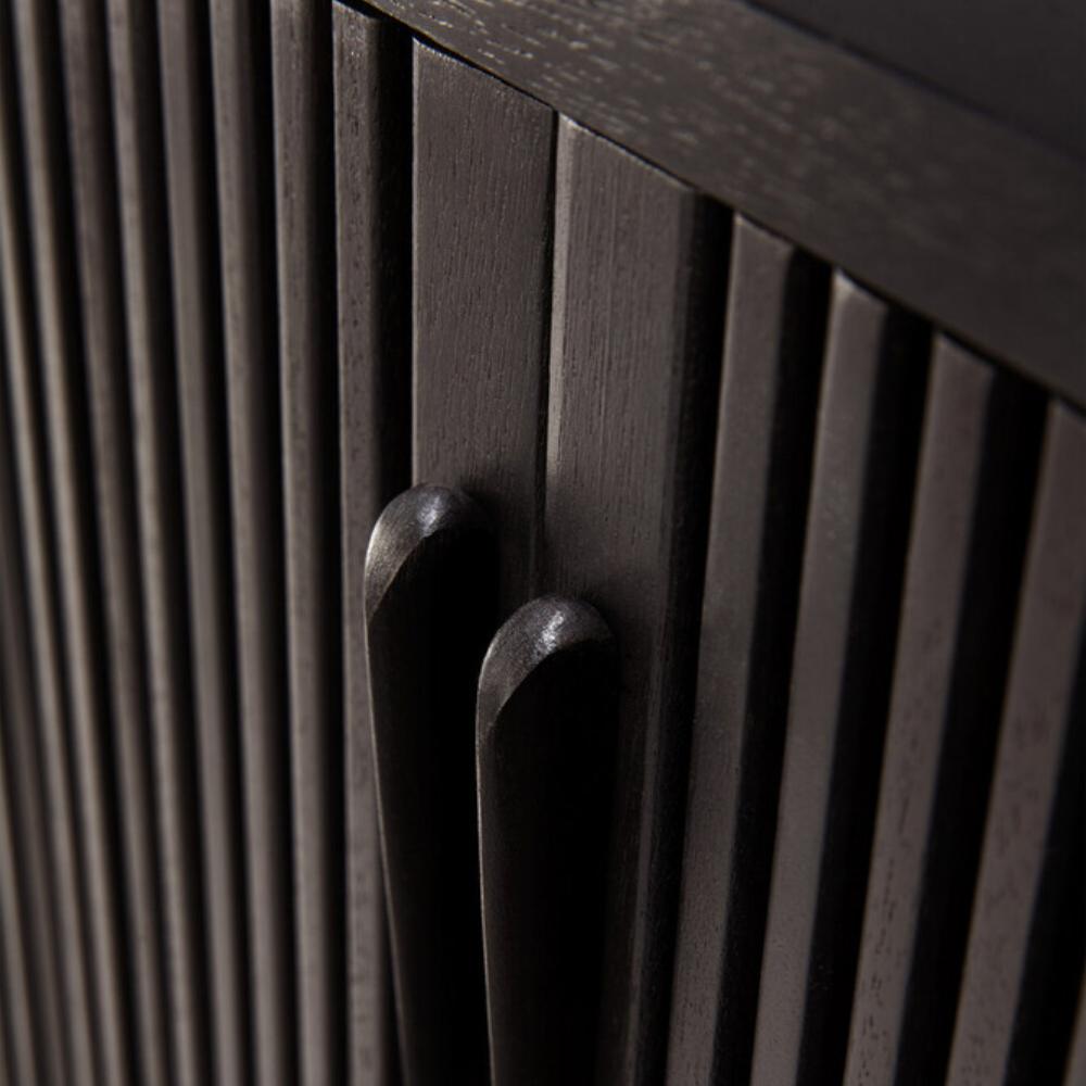 Ethnicraft Roller Max Sideboard – Textured Wooden Sideboard with Layered Roller-Style Pattern