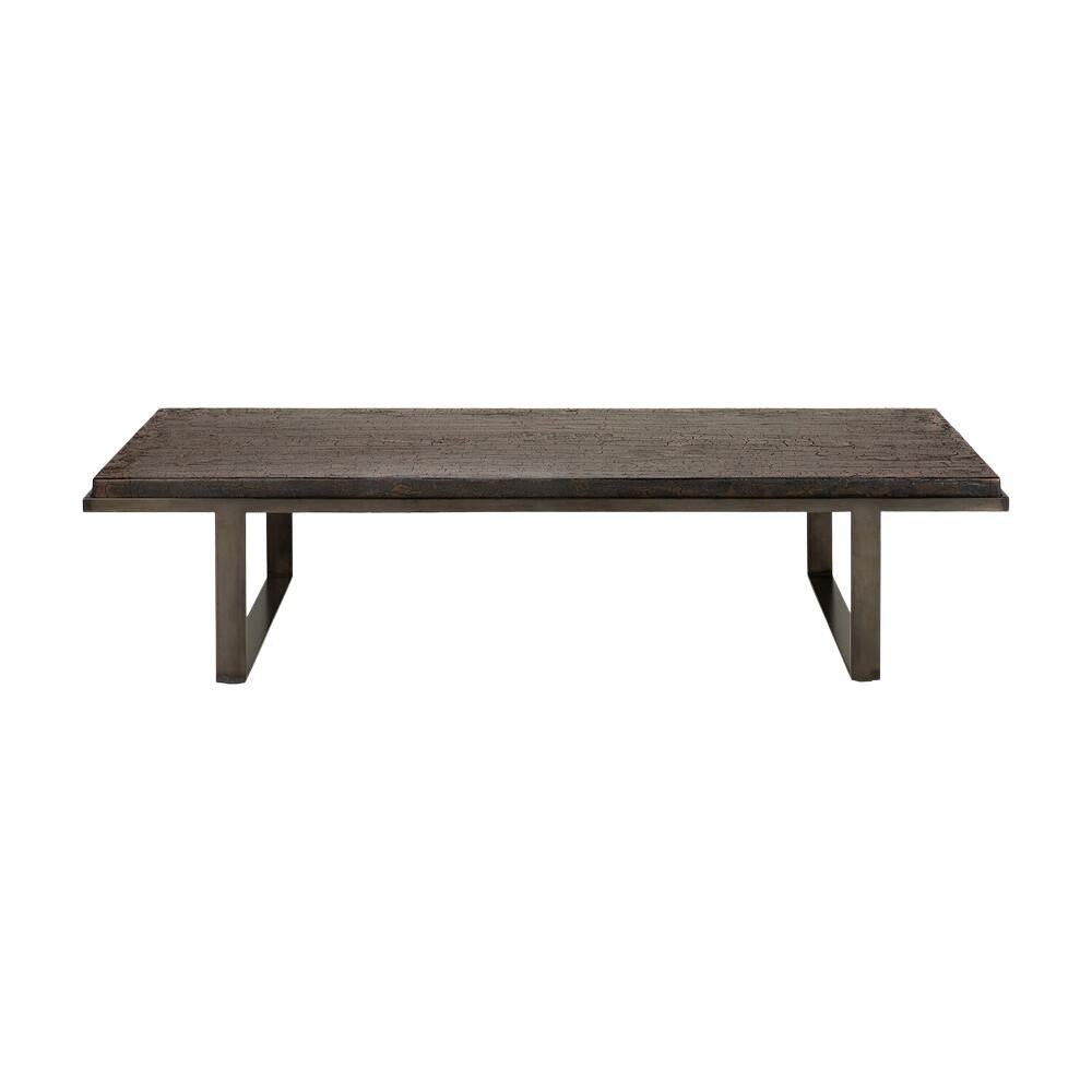 Ethnicraft Stability Coffee Table – Sculptural Concrete & Wood Coffee Table with Architectural Base