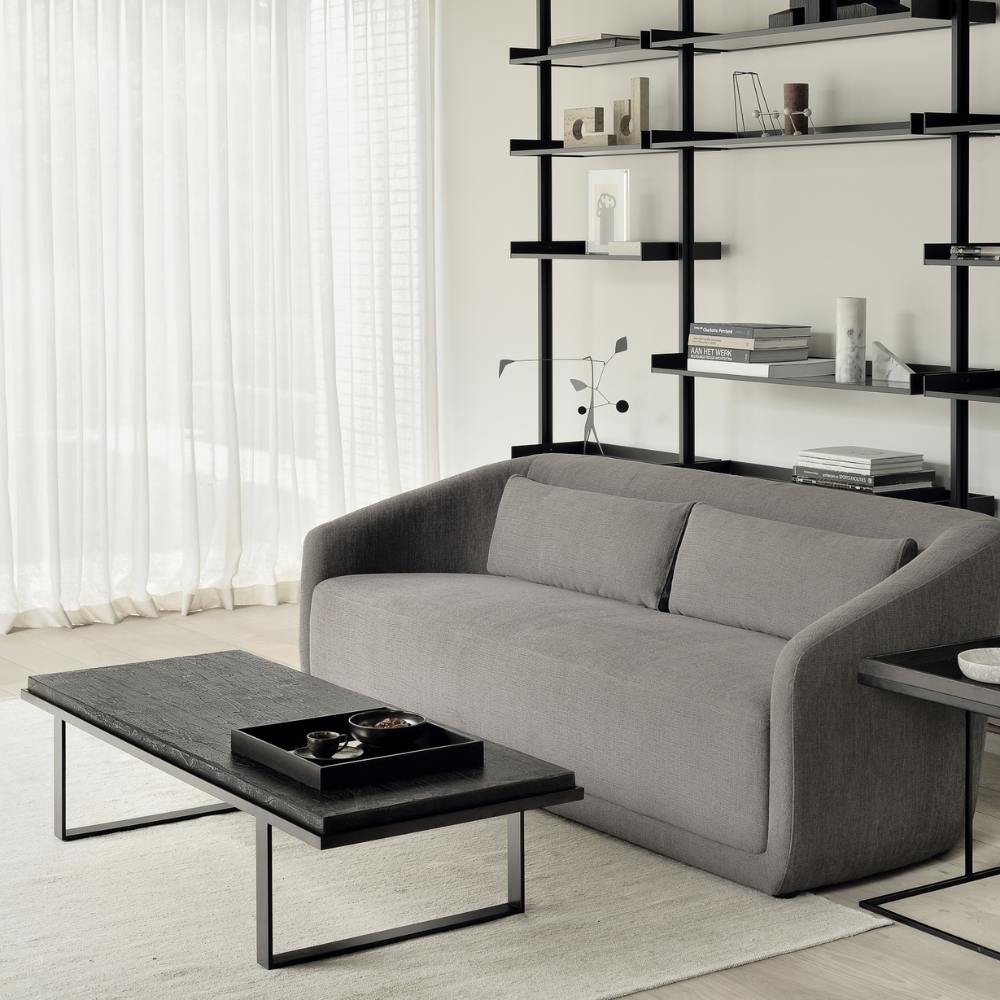 Ethnicraft Stability Coffee Table – Sculptural Concrete & Wood Coffee Table with Architectural Base