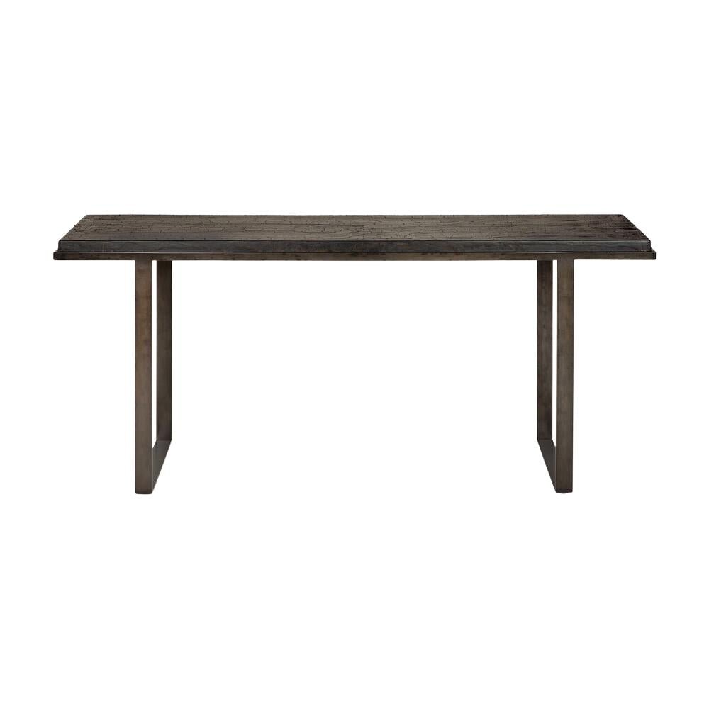 Ethnicraft Stability Console Table — Umber Oak Console, Sturdy Narrow Hall Table with Modern Profile