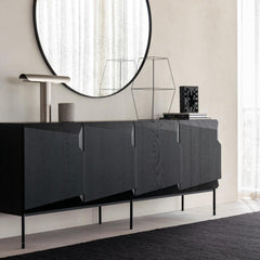 Ethnicraft Stairs Sideboard – Layered Step-Pattern Oak Sideboard with Architectural Design