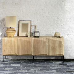 Ethnicraft Stairs Sideboard – Layered Step-Pattern Oak Sideboard with Architectural Design
