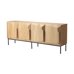 Ethnicraft Stairs Sideboard – Layered Step-Pattern Oak Sideboard with Architectural Design