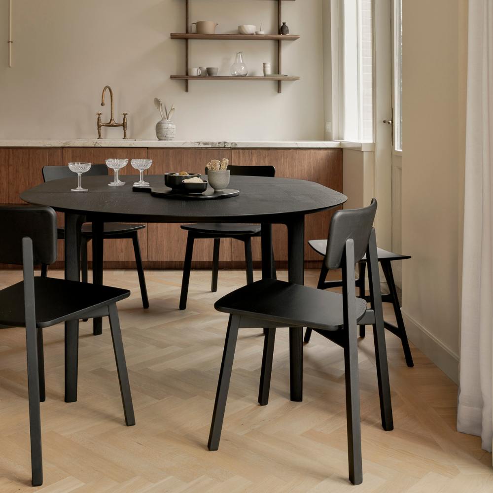 Ethnicraft Casale Dining Chair – Sleek Oak Dining Chair with Slim Angled Legs