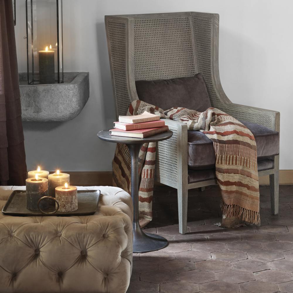 Blanc D'Ivoire Fabien - Dark Grey Velvet Armchair