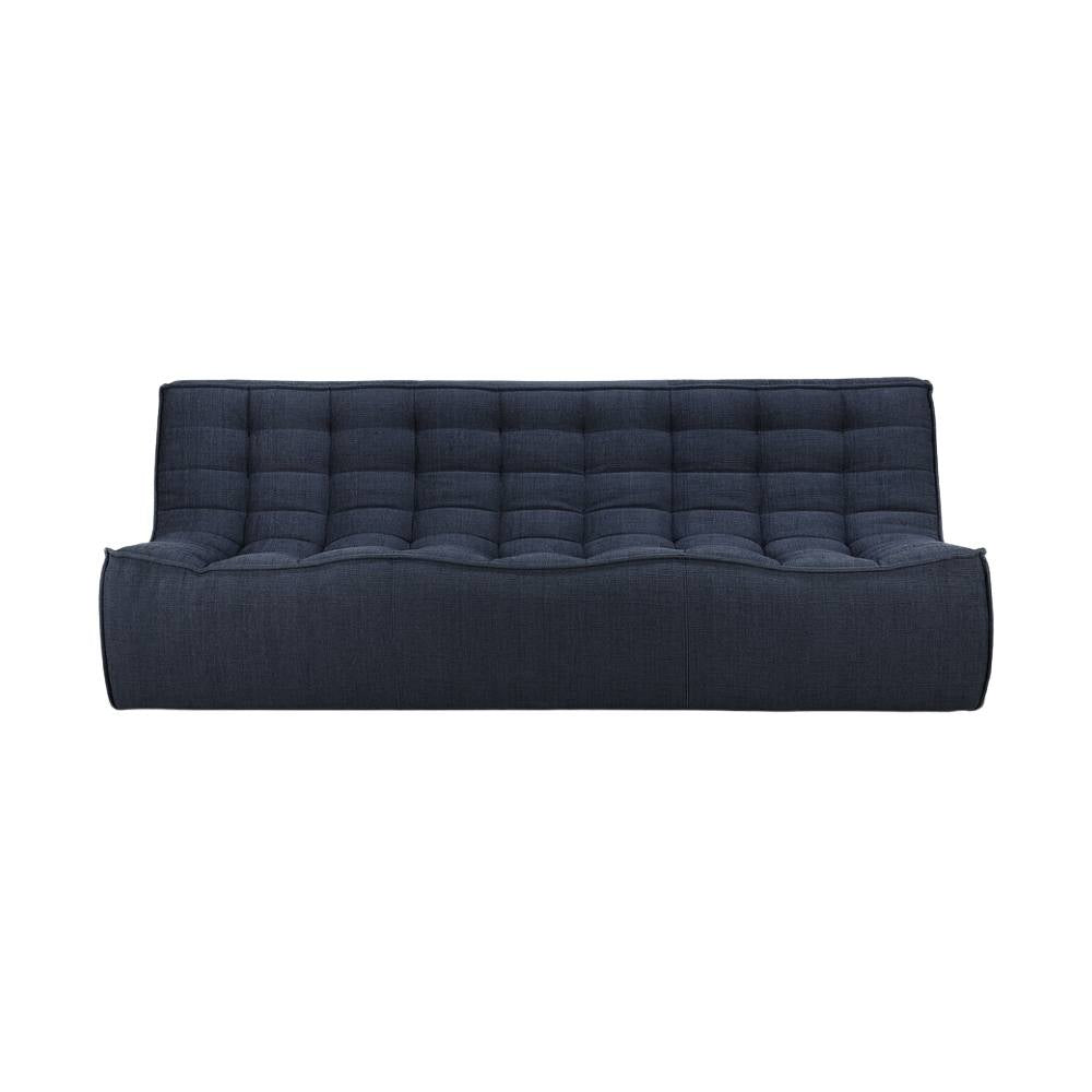 Ethnicraft N701 Modular 1 to 3 Seater Sofa - Stain-Resistant Leather & Memory Foam Comfort - Graphite