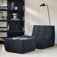 Ethnicraft N701 Modular 1 to 3 Seater Sofa - Stain-Resistant Leather & Memory Foam Comfort - Graphite