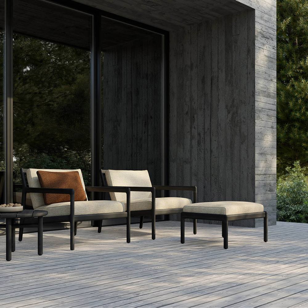 Ethnicraft Jack Outdoor Stool – Teak Outdoor Stool with Sculpted Curve & Robust Base