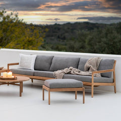 Ethnicraft Jack Outdoor Stool – Teak Outdoor Stool with Sculpted Curve & Robust Base