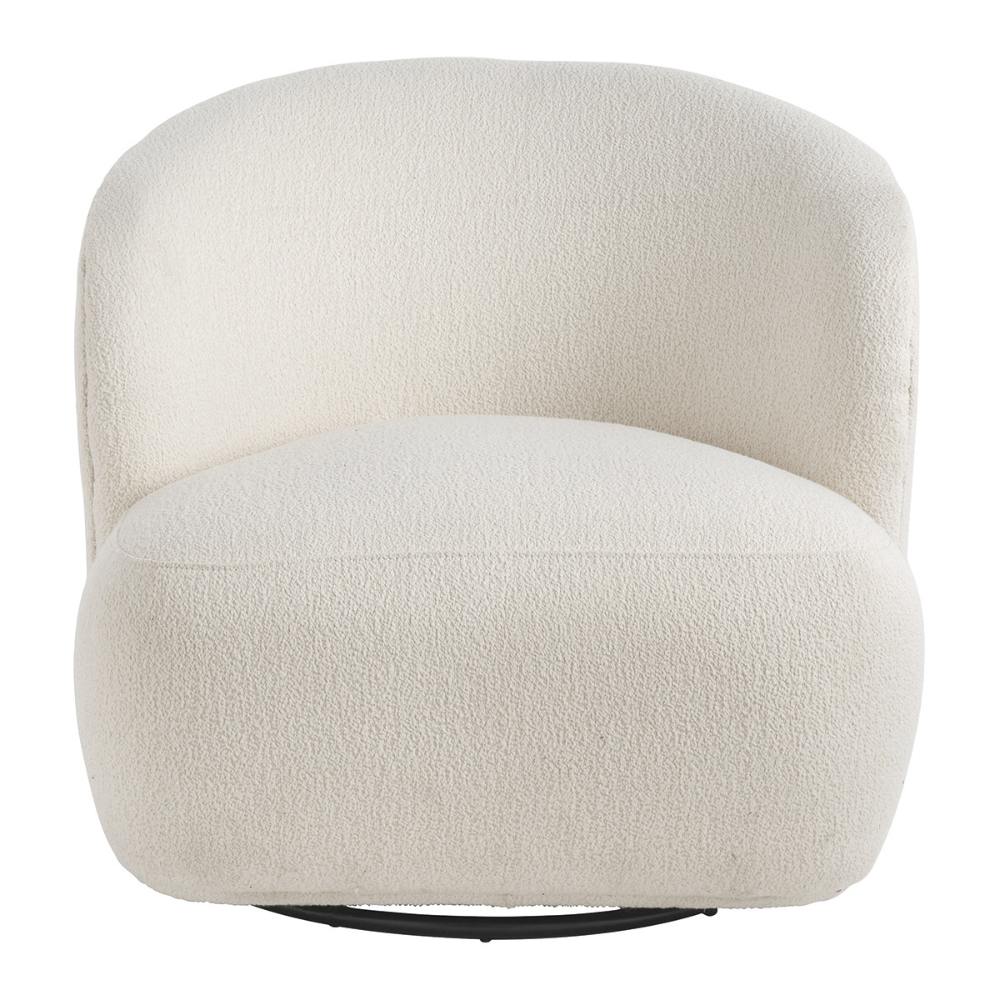 Blanc D'Ivoire Leo Swivel Fabric Natural Foam Armchair