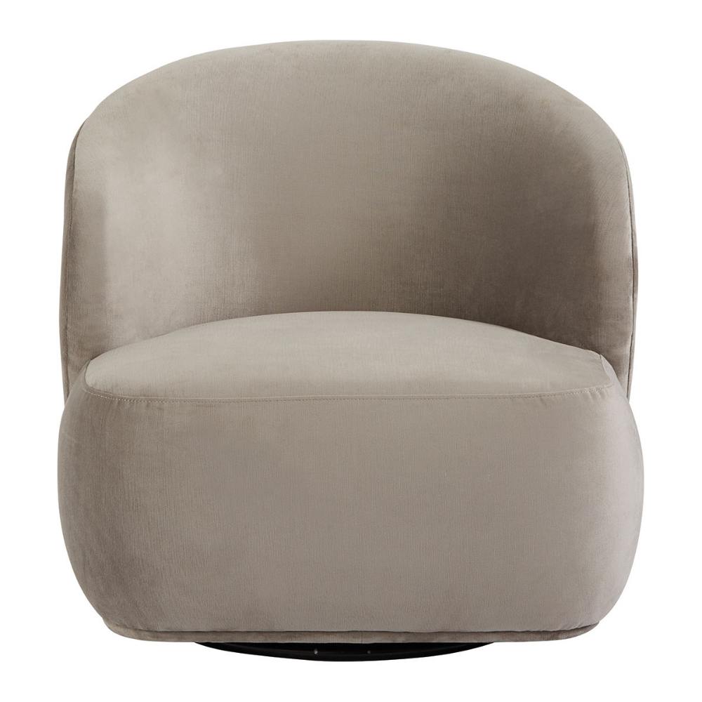 Blanc D'Ivoire Leo Swivel Fabric Natural Foam Armchair