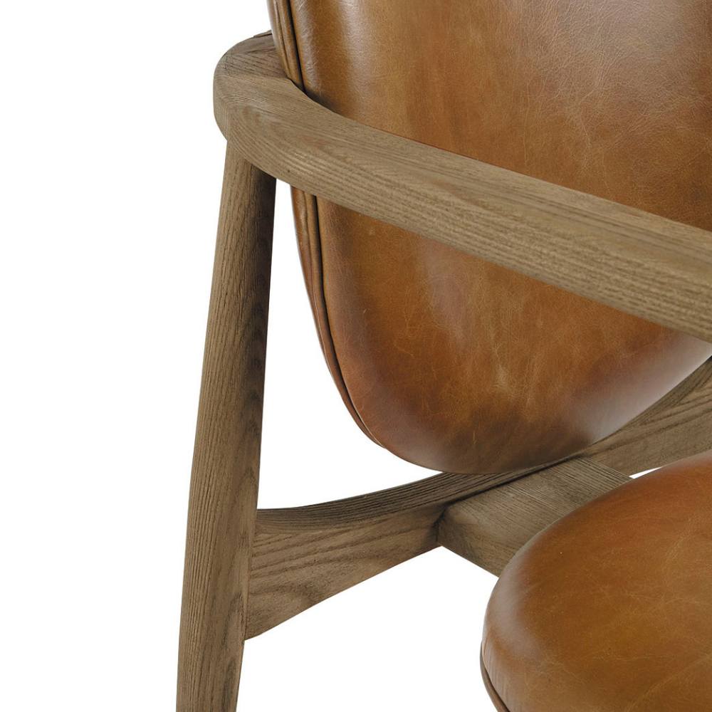 Blanc D'Ivoire Alexandre Leather Natural Foam Armchair