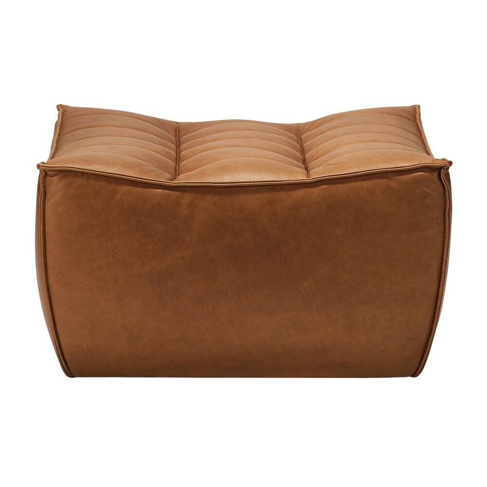 Ethnicraft N701 Modular 1 to 3 Seater Sofa - Stain-Resistant Leather & Memory Foam Comfort - Old Saddle