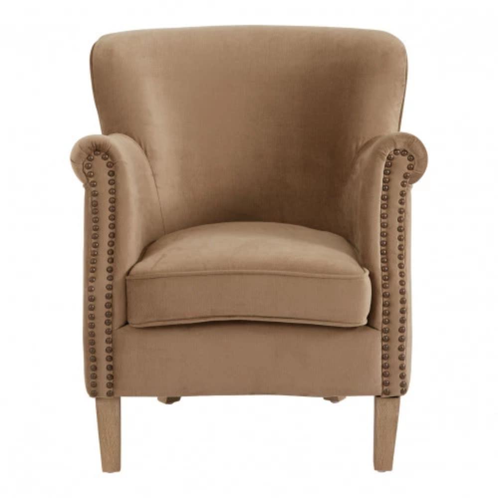 Blanc D'Ivoire Pierre Velvet Linen Leather Armchair