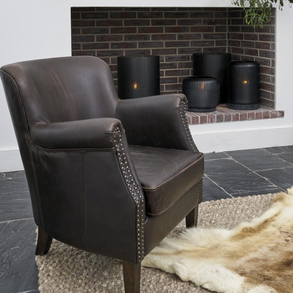 Blanc D'Ivoire Pierre Velvet Linen Leather Armchair