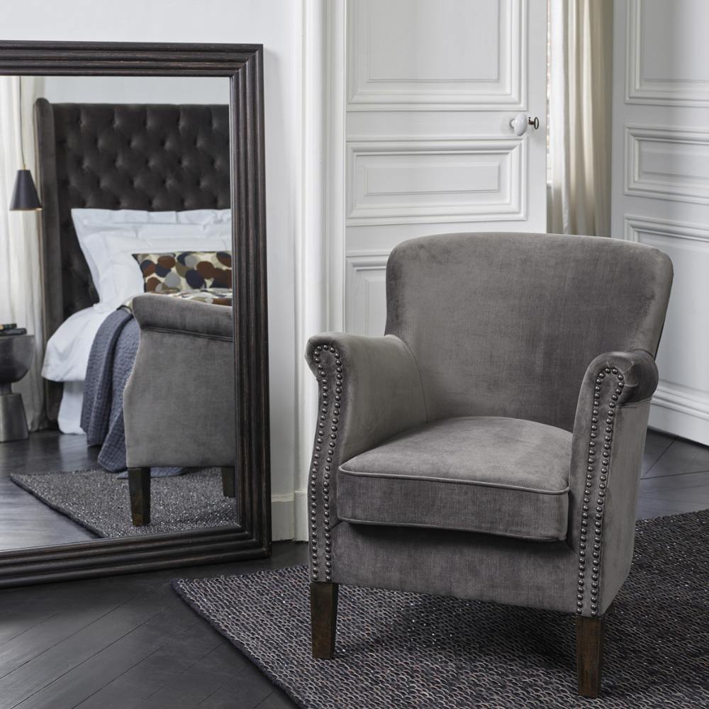 Blanc D'Ivoire Pierre Velvet Linen Leather Armchair