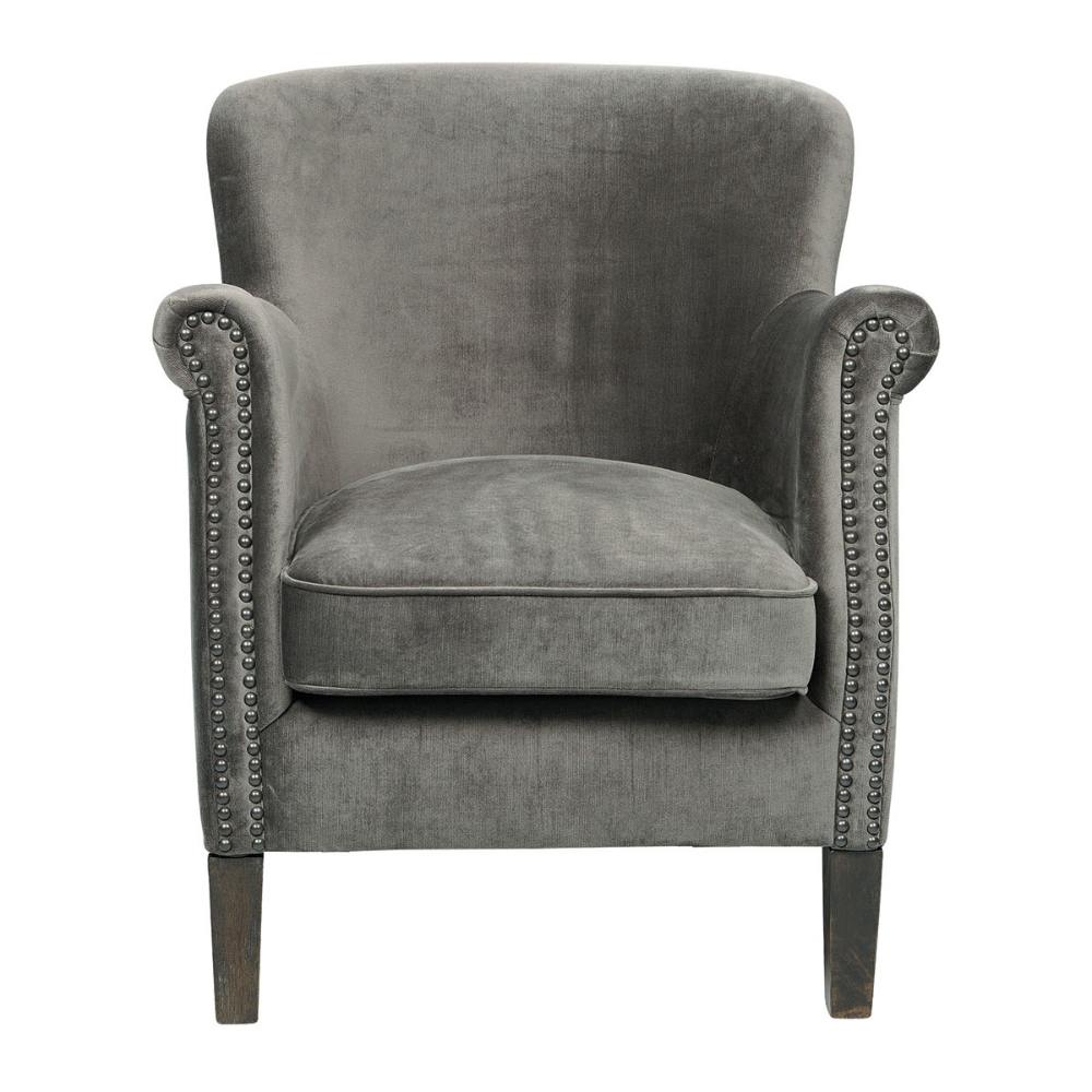 Blanc D'Ivoire Pierre Velvet Linen Leather Armchair