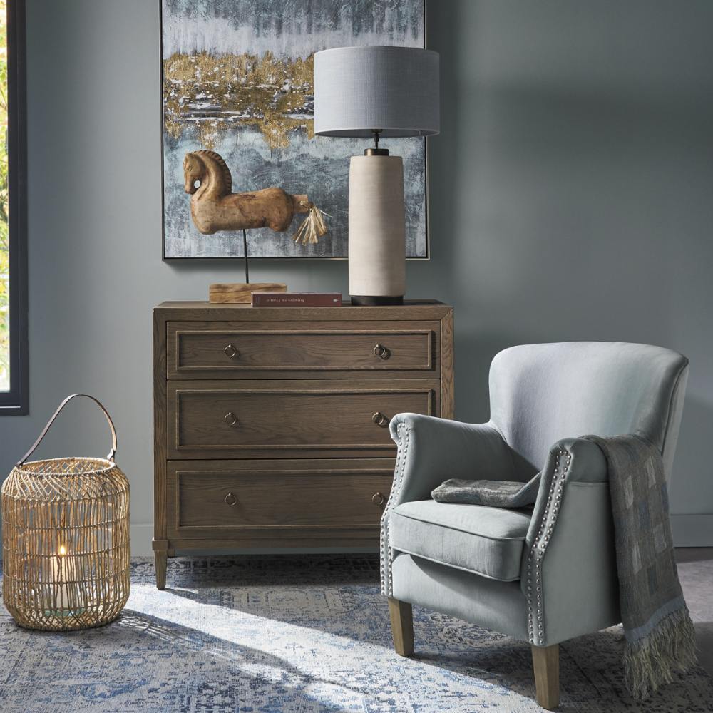 Blanc D'Ivoire Pierre Velvet Linen Leather Armchair