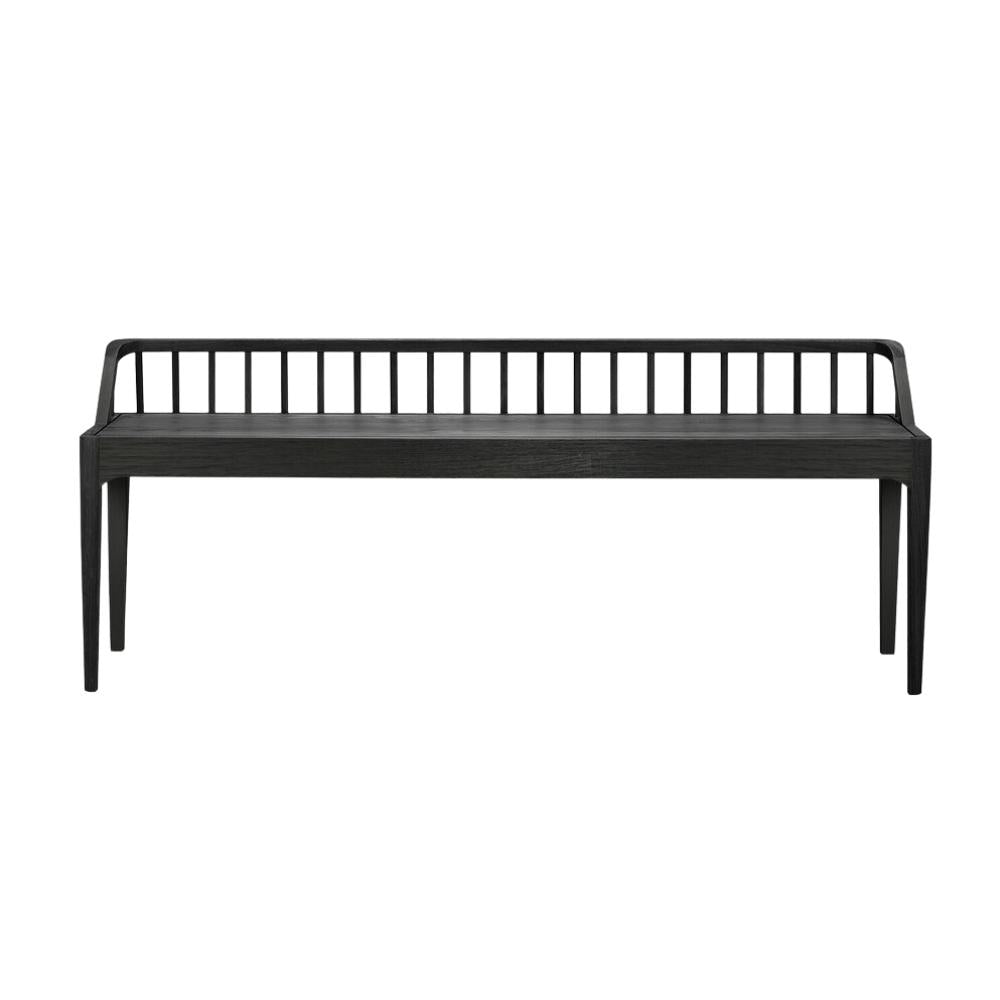 Ethnicraft Spindle Bench – Solid Oak Bench with Spindle-Back Inspired Tapered Legs
