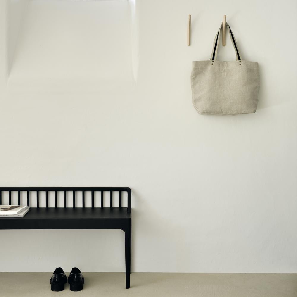 Ethnicraft Spindle Bench – Solid Oak Bench with Spindle-Back Inspired Tapered Legs