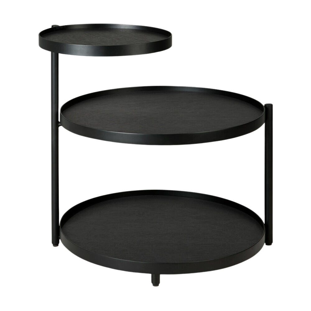 Ethnicraft Swivel Tray Side Table – Rotating Wooden Side Table with Minimalist Sculptural Base