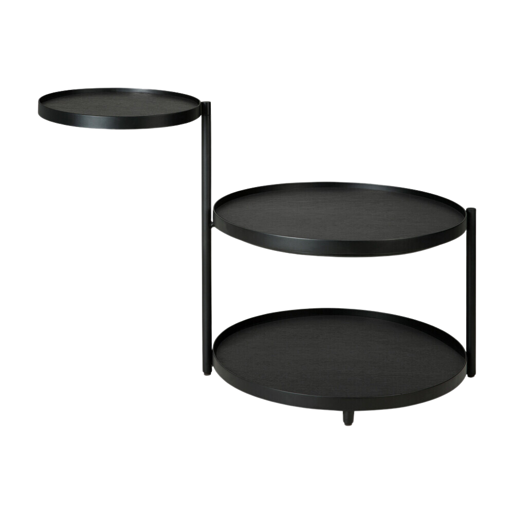 Ethnicraft Swivel Tray Side Table – Rotating Wooden Side Table with Minimalist Sculptural Base