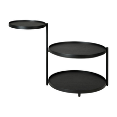 Ethnicraft Swivel Tray Side Table – Rotating Wooden Side Table with Minimalist Sculptural Base